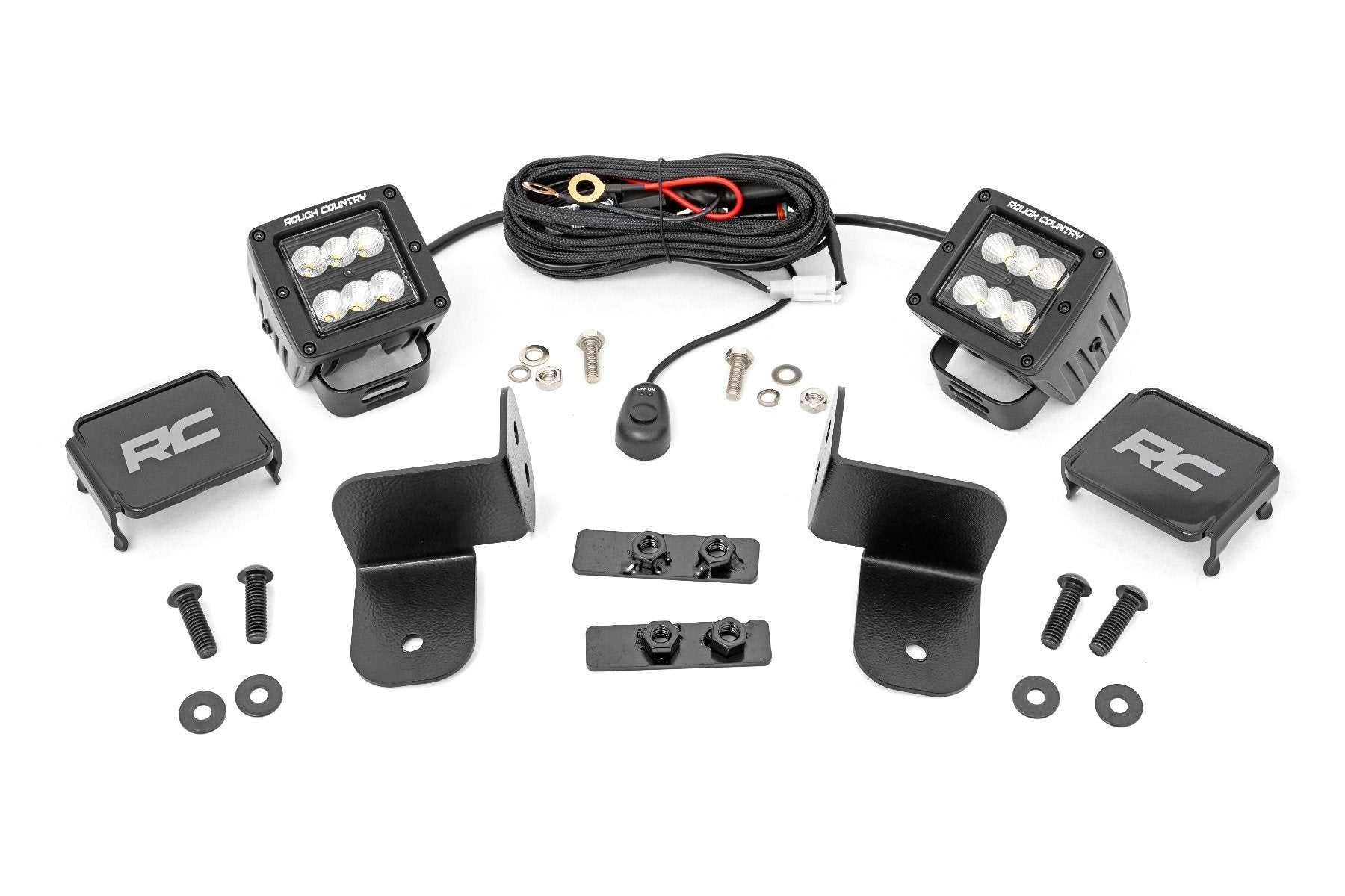 LED Light Kit | Rear Mount | 2" Black Pair | Flood | Polaris Ranger XP 1000 