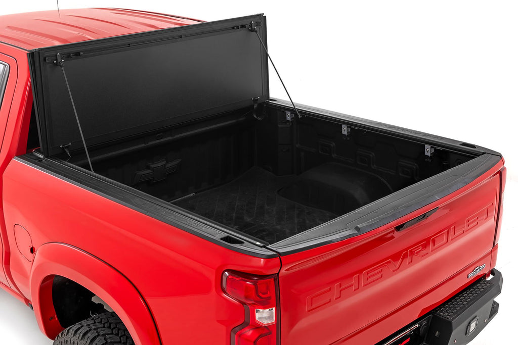 Hard Tri-Fold Flip Up Bed Cover | 5'10" Bed | Chevy/GMC Sierra/Silverado 1500 (19-25) 