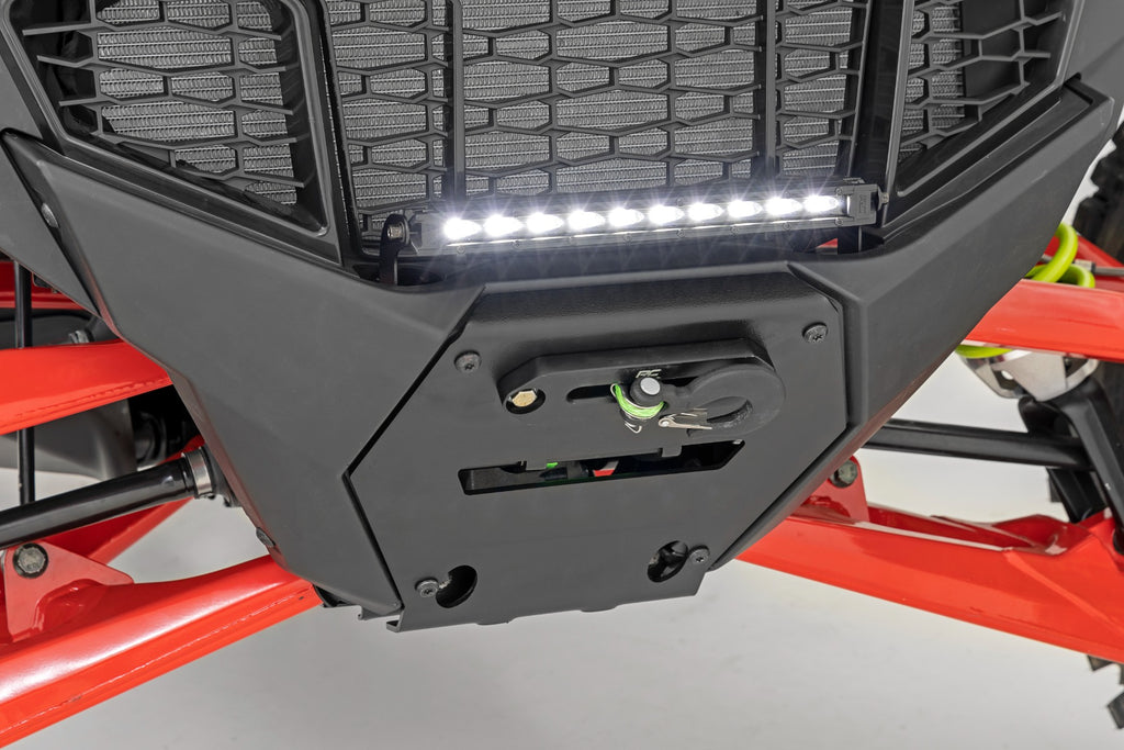 LED Light | Winch Mount | Front | 10" Black Slimline | Polaris RZR Pro R 