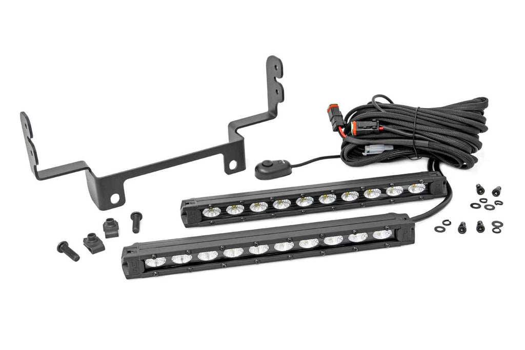 LED Light Kit | Bumper Mount | 10" Black Slimline Pair | Honda Pioneer 1000 