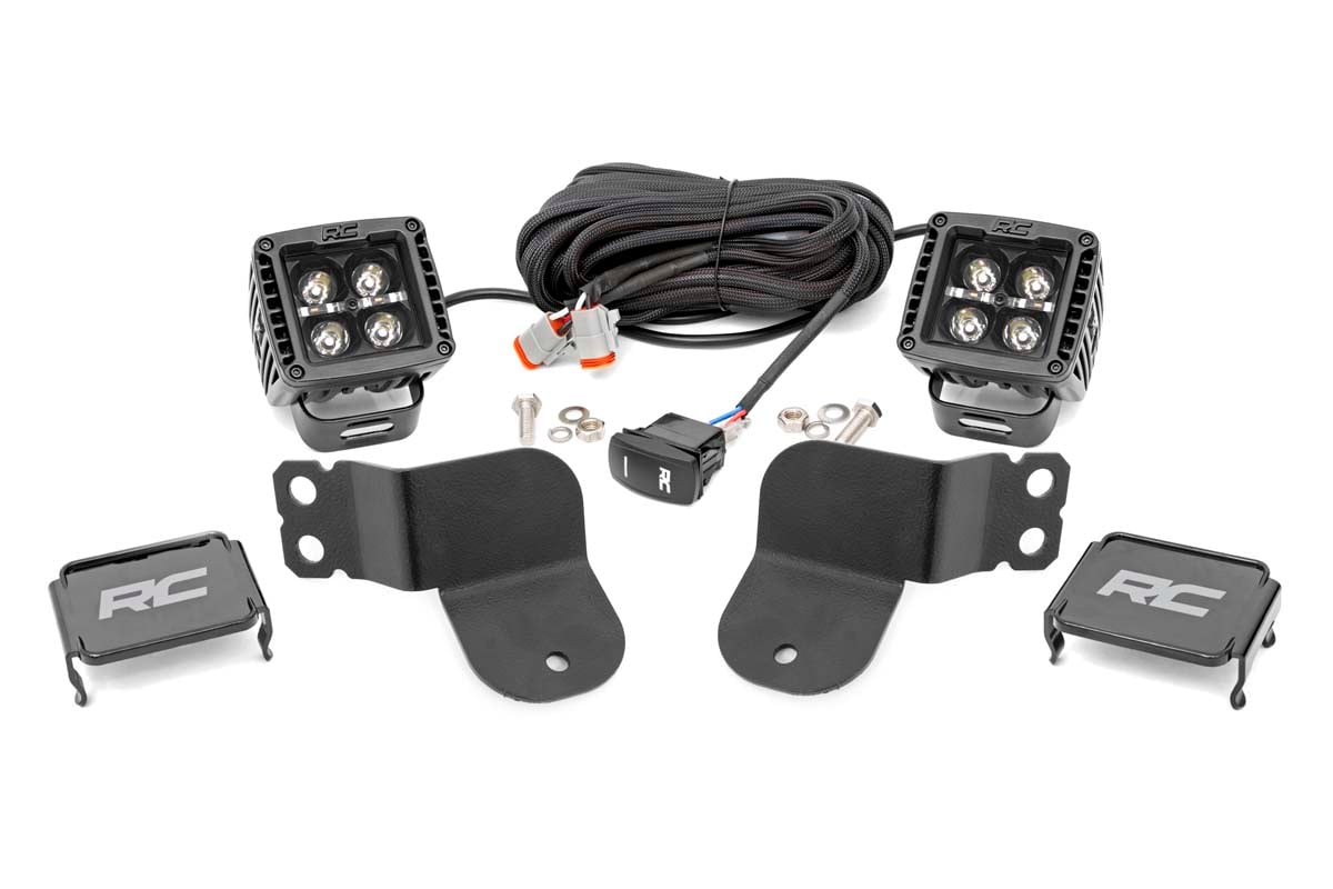 LED Light Kit | Cage Mount | 2" Black Pair | White DRL | Polaris General XP 4 1000 