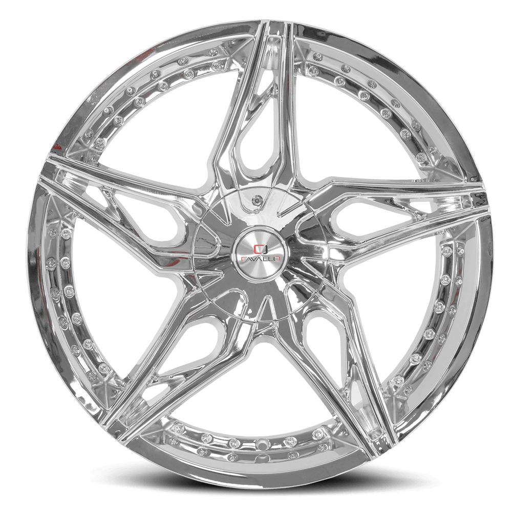CLV-38208551143120+35C CAVALLO CLV-38 20X8.5 5-114.3 5-120 5-4.5 CHROME +35