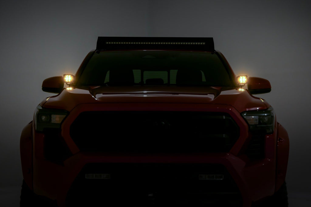 LED Light Kit | Ditch Mount | 2" Black Pair | Amber DRL | Toyota Tacoma (24-25)