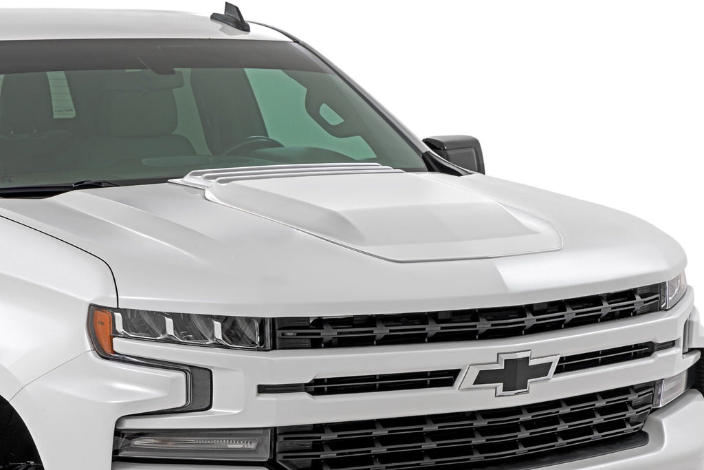 Hood Scoop | GAZ Summit White | Chevy Silverado 1500 2WD/4WD (2019-2025 & Classic)
