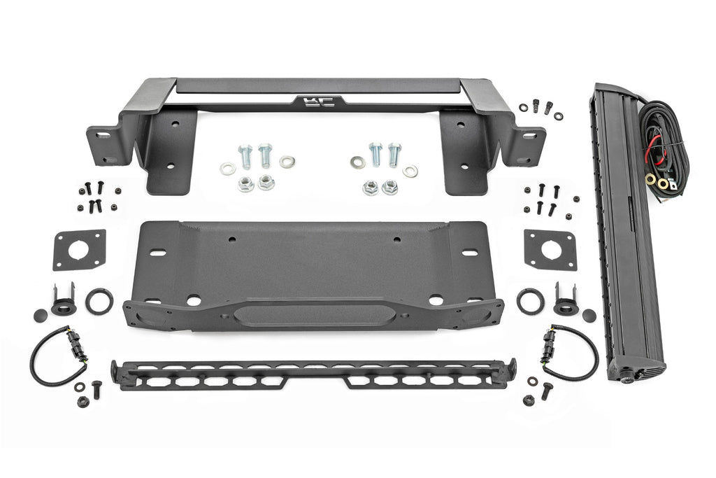 High Winch Mount | All Models | 20 Inch Black Single Row LED | DRL | Ford Bronco (21-25)