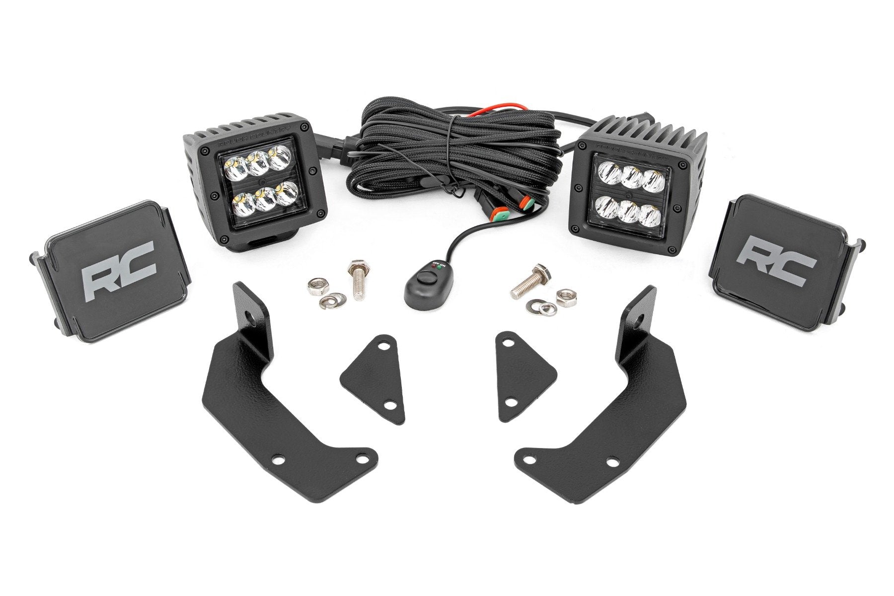LED Light Kit | Cage Mount | 2" Black Pair | CFMOTO UFORCE 1000 