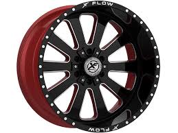 26X12 6-135/6-139.7/6-5.50 -44 106.4 XFX-302261261351397-44GBRWMW GLOSS BLK & MIL W/RED