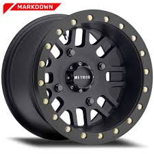 MR40641047555B 14X10 4-136 5+5/0MM OT 106M CB MATTE BLACK W/BH-H20875 METHOD WHEEL MR406