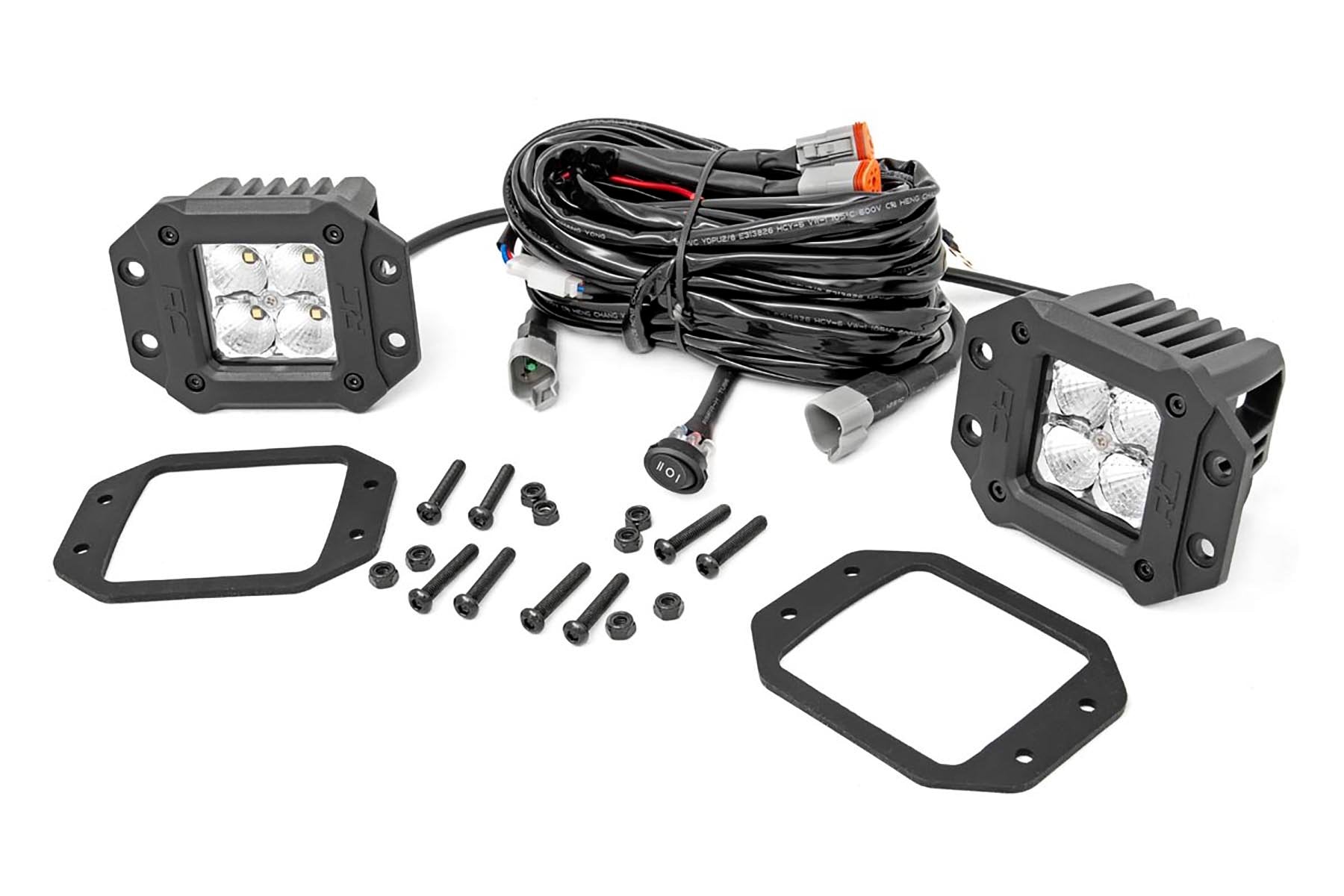 2 Inch Chrome Series LED Light Pods | Flush Mount | Amber DRL