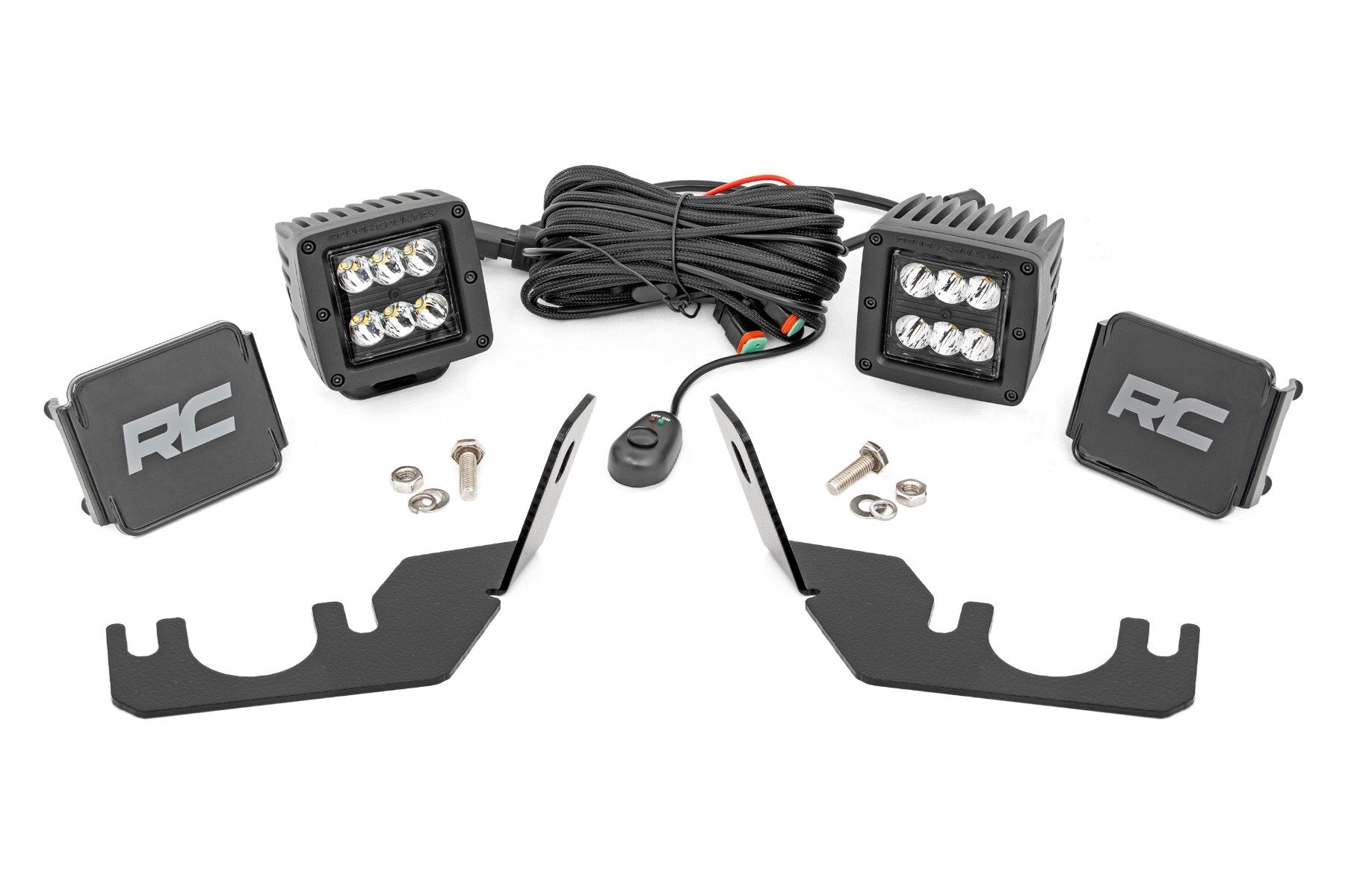 LED Light | Rear Mount | 2" Black Pair | Spot | Kawasaki Teryx 4 1000/Teryx 800 