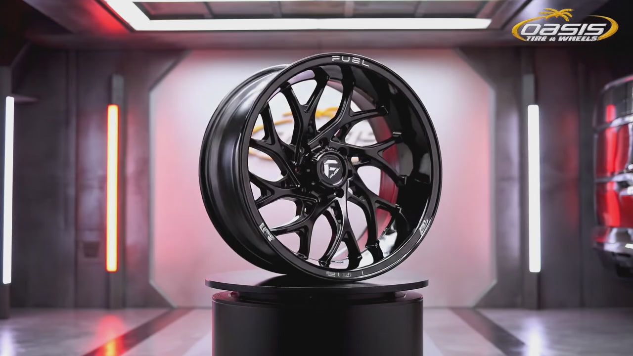 D74122001847 22X10 8-180 -18 124.3 FUEL RUNNER NBL GLOSSY BLK/MILLED