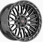 502221057-18BDCDT Vortek VRP-502 22x10 6x135 6x139.7 -18 Cb 106.1 Black Diamond Cut With Dark Tint