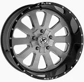 24X14 5-127/5-5.00/5-139.7/5-5.50 -76 78.1 XFX-302 BRUSHED & BLK MILLED W/BLK LIP